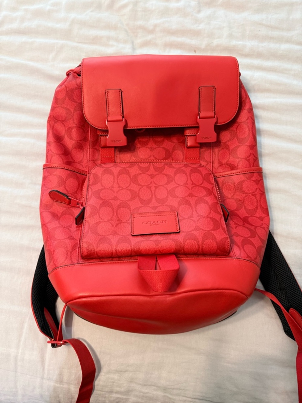 Coach Red Monogram Backpack for Men